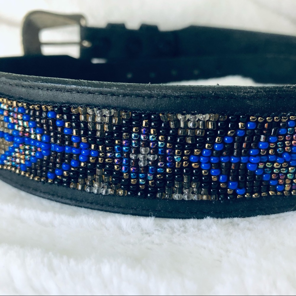 Justin Boots > Black Leather Aztec Beaded Western Belt > 30 - Picture 10 of 12